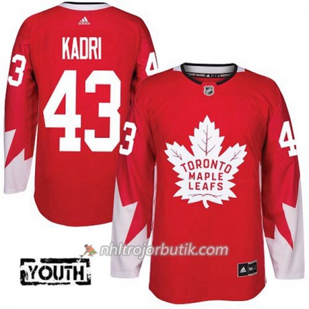 Barn Ishockey Toronto Maple Leafs Tröja Nazem Kadri 43 Adidas 2017-2018 Röd Alternate Authentic Barn Ishockey Toronto Maple Leafs Tröja Nazem Kadri 43 Adidas 2017-2018 Röd Alternate Authentic